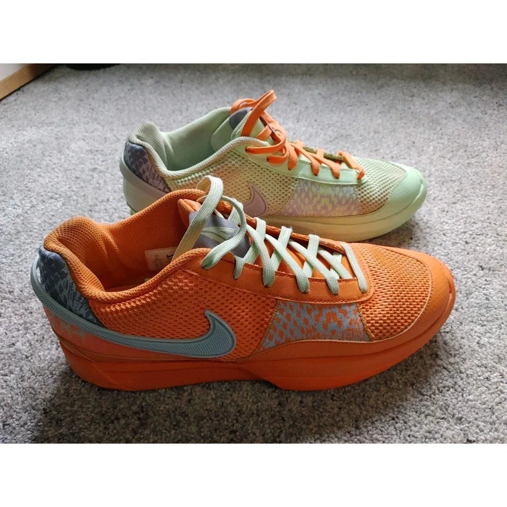 Nike Ja 1 Mismatched Basketball Shoes Sneakers Sz 12 Orange Green Athlete Sporty